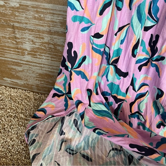 Anthropologie Maeve Cut Out Botanical Maxi Dress Floral Boho Beachy Womens L - Picture 3 of 7